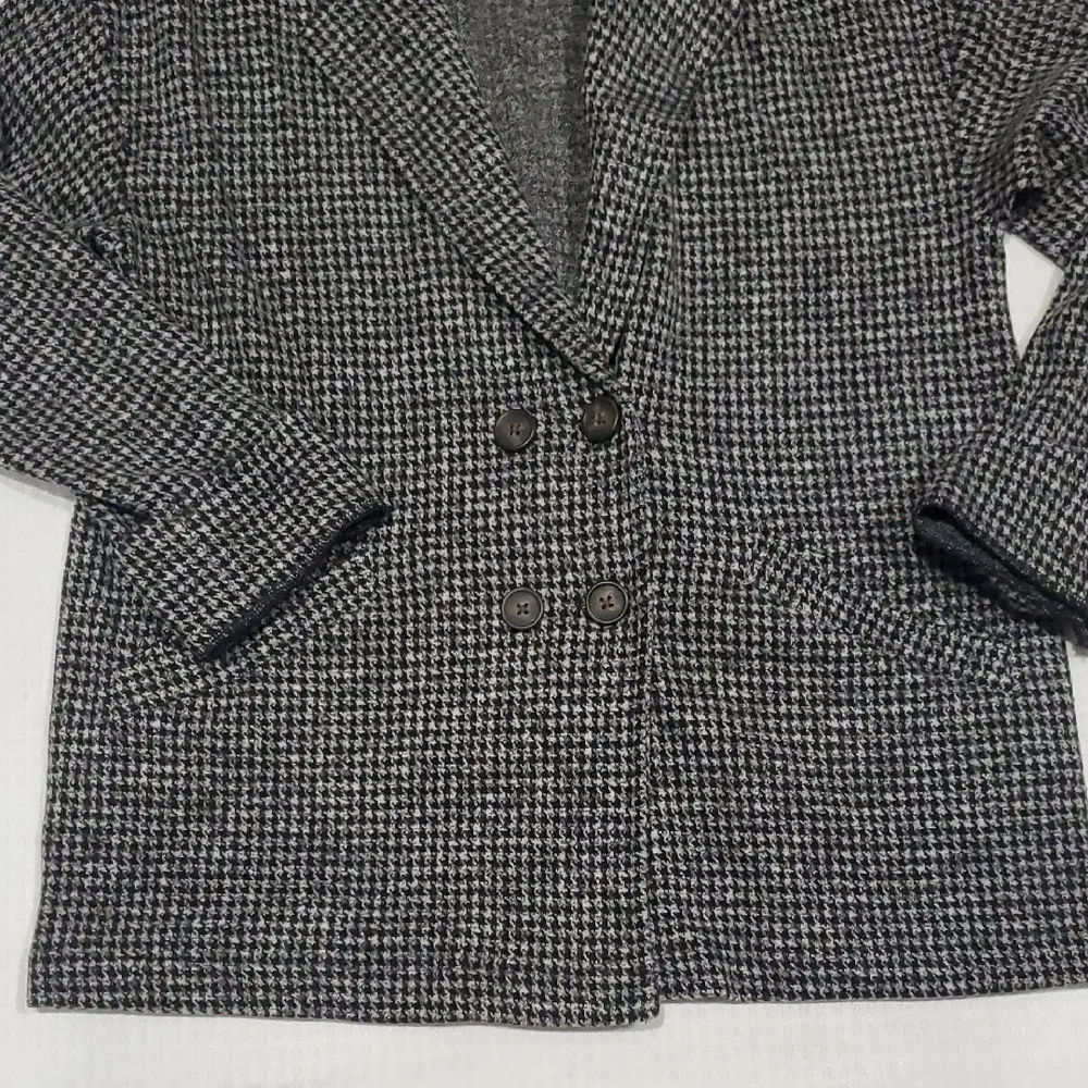Madewell Black and gray Houndstooth Jacket double breasted  jacket size M - Picture 3 of 10
